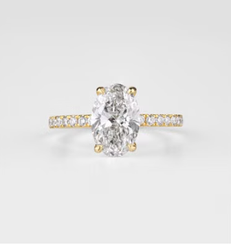 Oval diamond engagement ring yellow gold